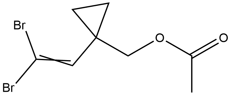 (1-(2,2-dibromovinyl)cyclopropyl)methyl acetate Structure