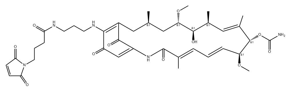 Geldanamycin, 17-demethoxy-17-[[3-[[4-(2,5-dihydro-2,5-dioxo-1H-pyrrol-1-yl)-1-oxobutyl]amino]propyl]amino]- Structure