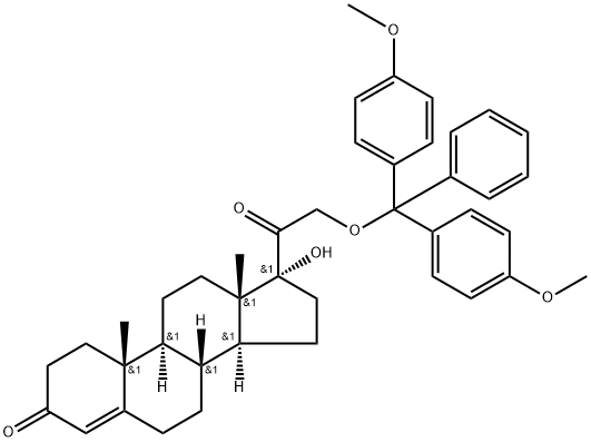 Pregn-4-ene-3,20-dione, 21-[bis(4-methoxyphenyl)phenylmethoxy]-17-hydroxy- Structure