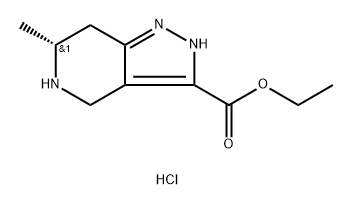 2H-Pyrazolo[4,3-c]pyridine-3-carboxylic acid, 4,5,6,7-tetrahydro-6-methyl-, ethyl ester, hydrochloride (1:1), (6R)- 구조식 이미지