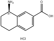 2-Naphthalenecarboxylic acid, 8-amino-5,6,7,8-tetrahydro-, hydrochloride (1:1), (8R)- Structure