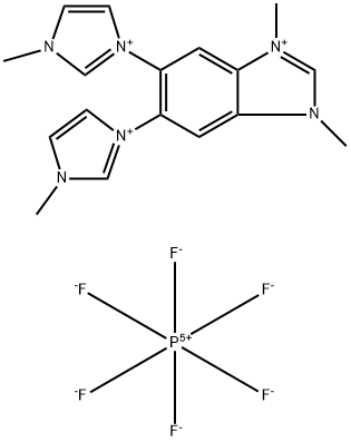 1H-Benzimidazolium, 1,3-dimethyl-5,6-bis(1-methyl-1H-imidazolium-3-yl)-, hexafluorophosphate(1-) (1:3) Structure