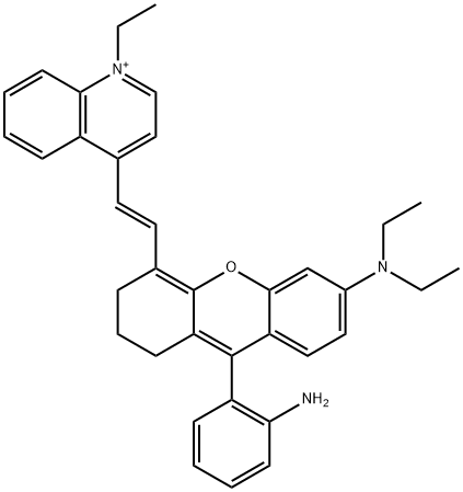 Quinolinium, 4-[(1E)-2-[9-(2-aminophenyl)-6-(diethylamino)-2,3-dihydro-1H-xanthen-4-yl]ethenyl]-1-ethyl- Structure