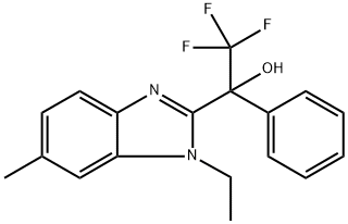 1H-Benzimidazole-2-methanol, 1-ethyl-6-methyl-α-phenyl-α-(trifluoromethyl)- 구조식 이미지