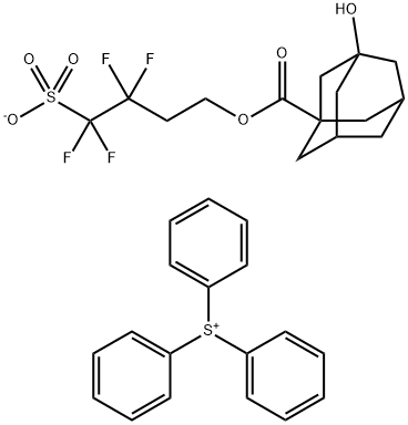 Sulfonium, triphenyl-, 3,3,4,4-tetrafluoro-4-sulfobutyl 3-hydroxytricyclo[3.3.1.13,7]decane-1-carboxylate (1:1) 구조식 이미지