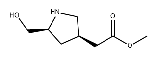 methyl 2-((3R,5S)-5-(hydroxymethyl)pyrrolidin-3-yl)acetate Structure