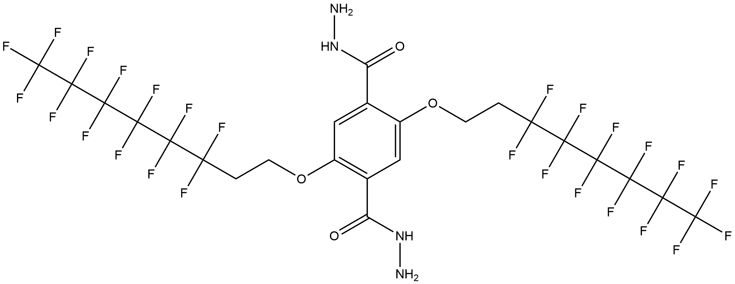 2,5-bis((3,3,4,4,5,5,6,6,7,7,8,8,8-tridecafluorooctyl)oxy)terephthalohydrazide 구조식 이미지