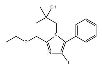 1H-Imidazole-1-ethanol, 2-(ethoxymethyl)-4-iodo-α,α-dimethyl-5-phenyl- 구조식 이미지
