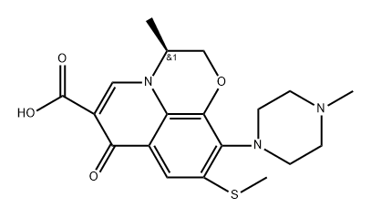 (S)-3-Methyl-10-(4-methylpiperazin-1-yl)-9-(methylthio)-7-oxo-2,3-dihydro-7H-[1,4]oxazino[2,3,4-ij]quinoline-6-carboxylic Acid Structure