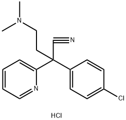 2-Pyridineacetonitrile, α-(4-chlorophenyl)-α-[2-(dimethylamino)ethyl]-, hydrochloride (1:1) Structure