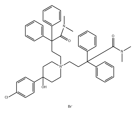 4-(4-CHLOROPHENYL)-1,1-BIS(4-(DIMETHYLAMINO)-4-
OXO-3,3-DIPHENYLBUTYL)-4-HYDROXYPIPERIDINIUM
BROMIDE Structure