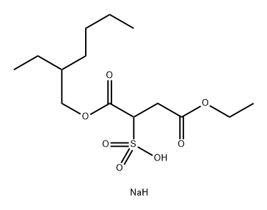 Butanedioic acid, 2-sulfo-, 4-ethyl 1-(2-ethylhexyl) ester, sodium salt (1:1) Structure