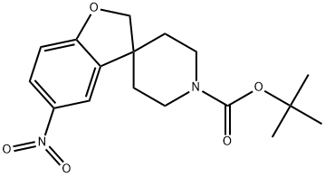 Spiro[benzofuran-3(2H),4'-piperidine]-1'-carboxylic acid, 5-nitro-, 1,1-dimethylethyl ester Structure
