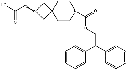 2-(7-(((9H-fluoren-9-yl)methoxy)carbonyl)-7-azaspiro[3.5]nonan-2-ylidene)acetic acid Structure