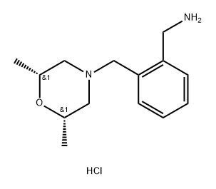 rac-1-(2-{[(2R,6S)-2,6-dimethylmorpholin-4-yl]methyl}phenyl)methanamine dihydrochloride, cis Structure