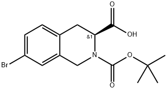 (3S)-2-Boc-7-bromo-3,4-dihydro-1H-isoquinoline-3-carboxylic acid Structure