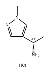 1H-Pyrazole-4-methanamine, α,1-dimethyl-, hydrochloride (1:2), (αS)- Structure