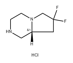 Pyrrolo[1,2-a]pyrazine, 7,7-difluorooctahydro-, hydrochloride (1:2), (8aR)- Structure