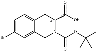 (3R)-2-Boc-7-bromo-3,4-dihydro-1H-isoquinoline-3-carboxylic acid Structure