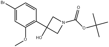 1,1-Dimethylethyl 3-(4-bromo-2-methoxyphenyl)-3-hydroxy-1-azetidinecarboxylate Structure