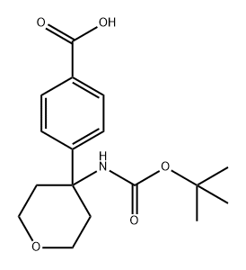 4-(4-{[(tert-butoxy)carbonyl]amino}oxan-4-yl)benz
oic acid Structure