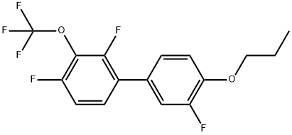 2,3',4-Trifluoro-4'-propoxy-3-(trifluoromethoxy)-1,1'-biphenyl 구조식 이미지