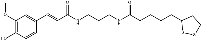 1,2-Dithiolane-3-pentanamide, N-[3-[[(2E)-3-(4-hydroxy-3-methoxyphenyl)-1-oxo-2-propen-1-yl]amino]propyl]- Structure