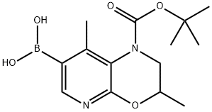 (1-(tert-Butoxycarbonyl)-3,8-dimethyl-2,3-dihydro-1H-pyrido[2,3-b][1,4]oxazin-7-yl)boronic acid Structure