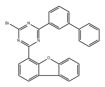 2-[1,1′-biphenyl]-3-yl-4-bromo-6-(4-dibenzofuranyl)-1,3,5-Triazine Structure