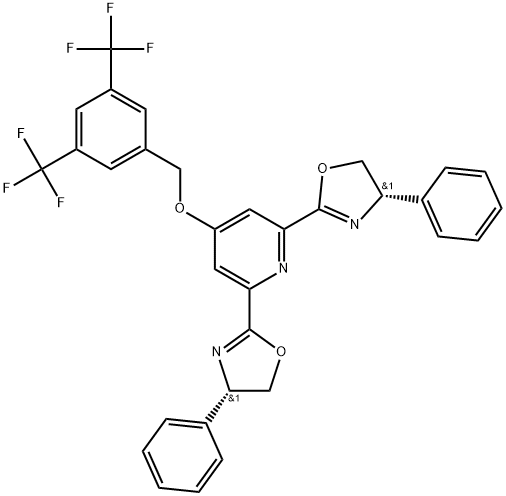 3,5-bis(trifluoromethyl)benzyl- (S)-4-phenyl-BNO-PYBOX 구조식 이미지