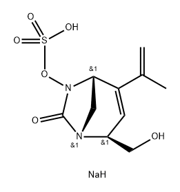 Sulfuric acid, mono[(1R,2S,5R)-2-(hydroxy methyl)-4-(1-methylethenyl)-7-oxo-1,6-diazab icyclo[3.2.1]oct-3-en-6-yl] ester, sodium salt (1:1) Structure