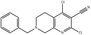 7-Benzyl-2,4-dichloro-5,6,7,8-tetrahydro-1,7-naphthyridine-3-carbonitrile Structure