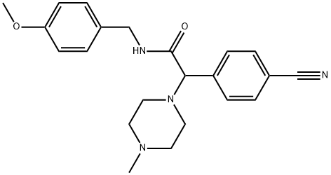 2-(4-cyanophenyl)-N-(4-methoxybenzyl)-2-(4-methylpiperazin-1-yl)acetamide 구조식 이미지