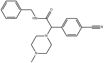 N-benzyl-2-(4-cyanophenyl)-2-(4-methylpiperazin-1-yl)acetamide Structure