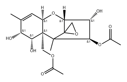 12,13-Epoxytrichothec-9-ene-3α,4β,7α,8α,15-pentol 4,15-diacetate Structure