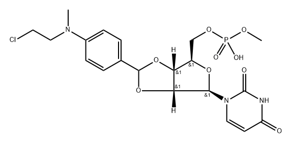 2',3'-(O)-(4-(N-2-Chloroethyl-N-methylamino)benzylidene)uridine-5'-methylphosphate  구조식 이미지