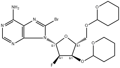 Adenosine,8-bromo-2-deoxy-23-fluoro-3",5-bis-O-(tetrahydro-2H Structure