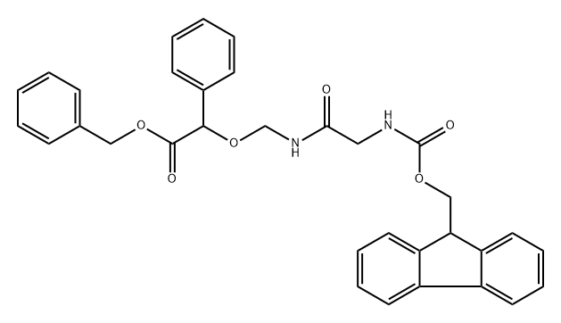 benzyl 1-(9H-fluoren-9-yl)-3,6-dioxo-10-phenyl-2,9-dioxa-4,7-diazaundecan-11-oate Structure