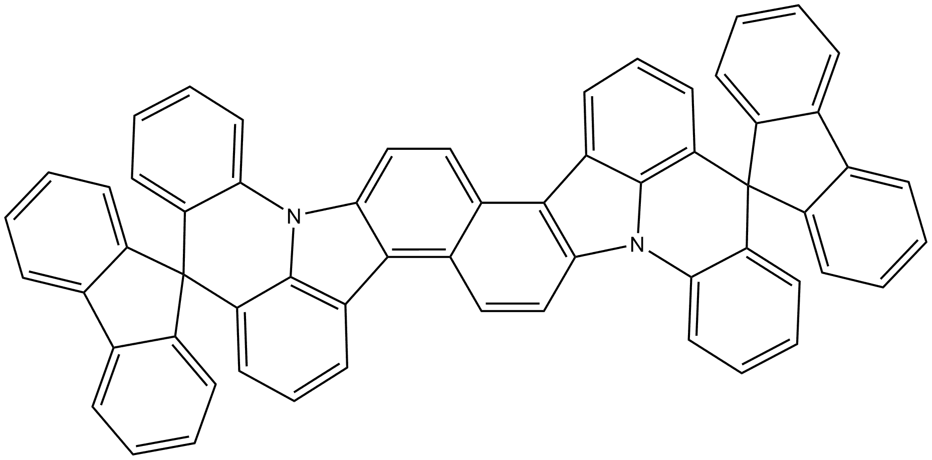 Dispiro[9H-fluorene-9,11′-[11H,22H]naphtho[1′′,2′′:4,5;5′′,6′′:4′,5′]dipyrrolo[3,2,1-de:3′,2′,1′-d'e′]diacridine-22′,9′′-[9H]fluorene] Structure