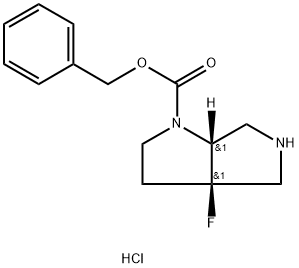 (cis)-benzyl 3a-fluorohexahydropyrrolo[3,4-b]pyrrole-1(2H)-carboxylate hydrochloride Structure