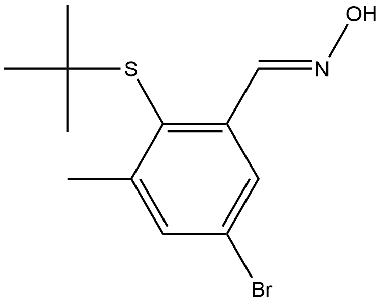 (E)-5-Bromo-2-(tert-butylthio)-3-methylbenzaldehydeoxime Structure