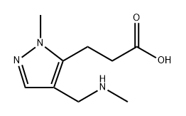 3-[2-methyl-4-(methylaminomethyl)pyrazol-3-yl]propanoic acid Structure