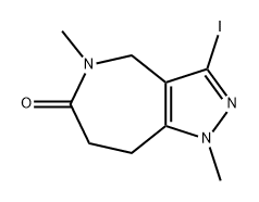 3-iodo-1,5-dimethyl-7,8-dihydro-4H-pyrazolo[4,3-c]azepin-6-one Structure