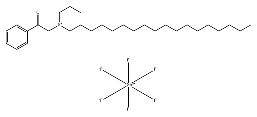 SulfoniuM, octadecyl(2-oxo-2-phenylethyl)propyl-, (OC-6-11)-hexafluoroantiMonate(1-) (9CI) Structure