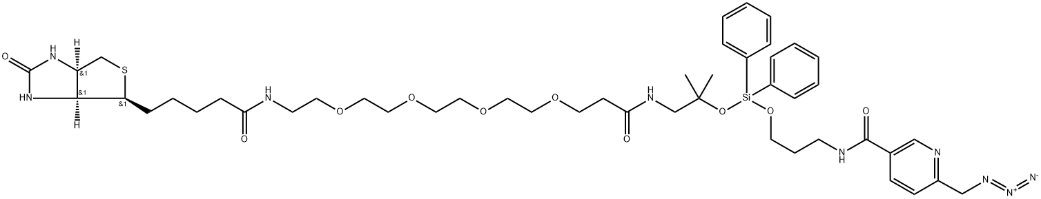 Biotin-PEG4-dialkoxydiphenylsilane-picolylazide Structure