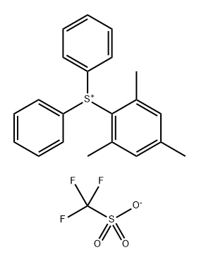 Sulfonium, diphenyl(2,4,6-trimethylphenyl)-, 1,1,1-trifluoromethanesulfonate (1:1) Structure