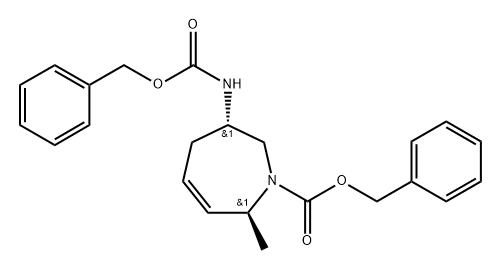 (3S,7S)-Benzyl 3-(((benzyloxy)carbonyl)amino)-7-methyl-2,3,4,7-tetrahydro-1H-azepine-1-carboxylate 구조식 이미지