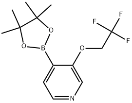 Pyridine, 4-(4,4,5,5-tetramethyl-1,3,2-dioxaborolan-2-yl)-3-(2,2,2-trifluoroethoxy)- Structure