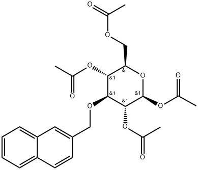 β-D-Glucopyranose, 3-O-(2-naphthalenylmethyl)-, tetraacetate (9CI) Structure