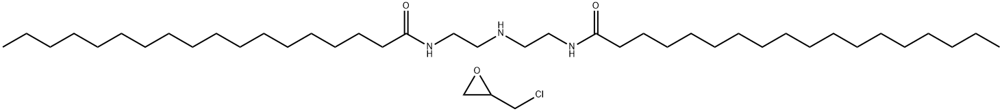 Octadecanamide, N,N'-(iminodiethylene)bis-, polymer with 1-chloro-2,3-epoxypropane 구조식 이미지